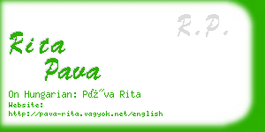 rita pava business card